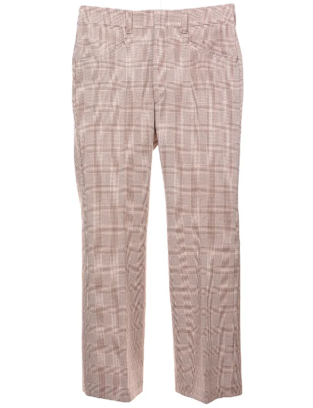 Checked Pattern Trousers - W34 L29 Stylish Men's Tropical 