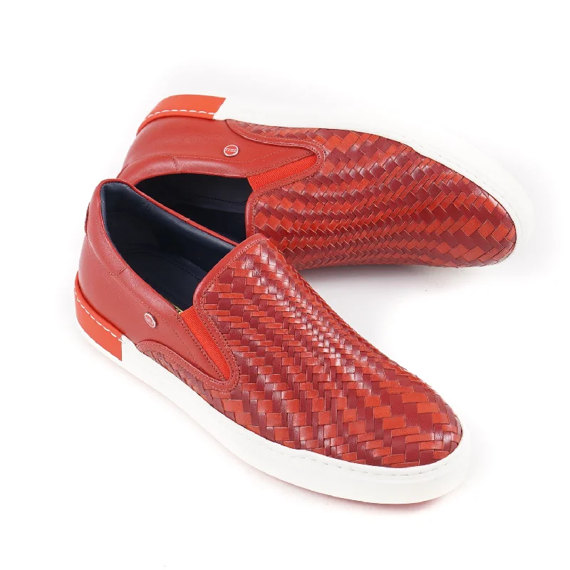 Zilli Woven Leather Slip-On Sneakers Refined Men's Velvet