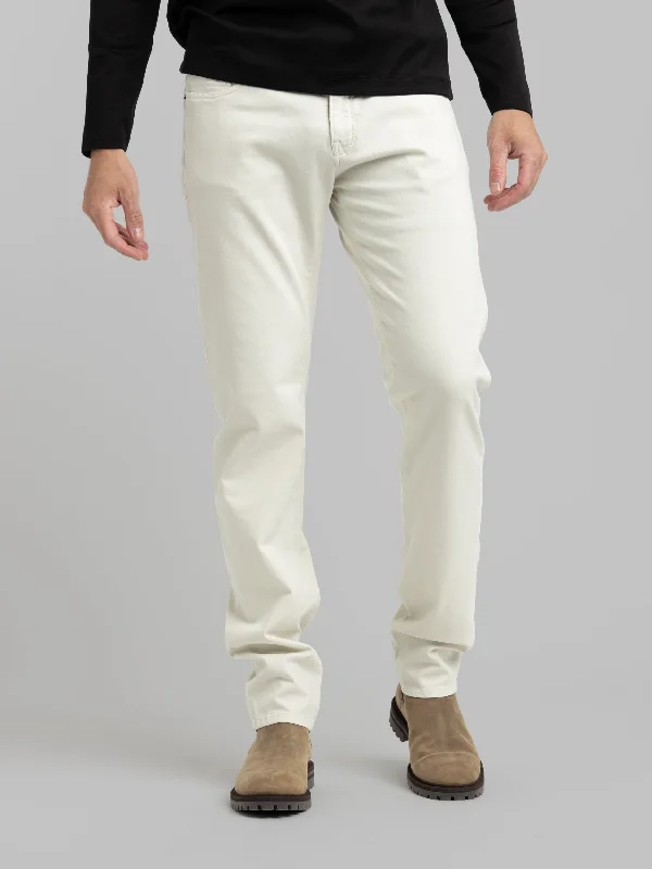 White Five-Pocket Jeans Refined Men's Classic 