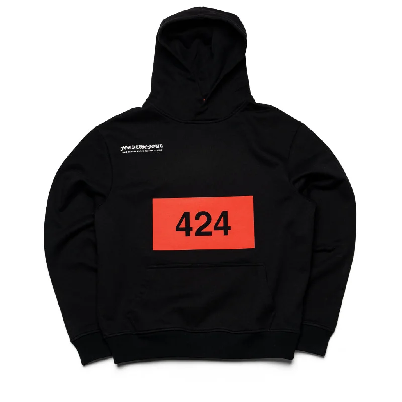 424 Felpa Stampata Hoodie - Black Elegant Men's Cashmere