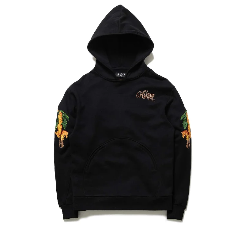 Always On Tour Palm Tree Hoodie - Black Vintage Men's 1970S Disco