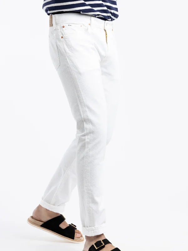 Deckwash White Sullivan Slim Garment-Dyed Jean Modern Men's Geometric