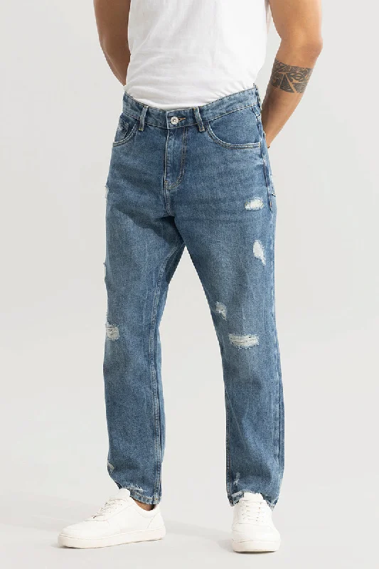 Castor Classic Blue Baggy Jeans Cozy Men's Sherpa