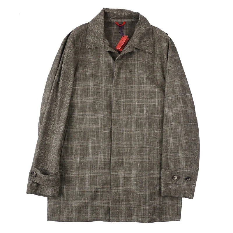 Isaia Lightweight Wool-Silk-Linen Coat Polished Men's Silk