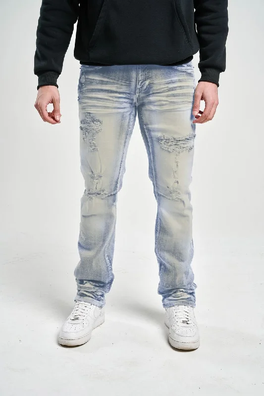 Spark 3D Crinkle & Repair Stretch Jean (Tint) Sharp Men's Italian