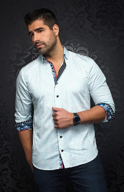 Au Noir Stretch Shirt | Bradford Turquoise Polished Men's Silk