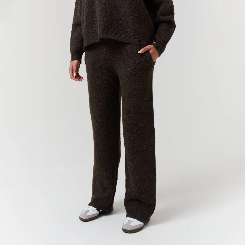 Knit Open Hem Jogger | Brown Marl Earthy Men's Hemp