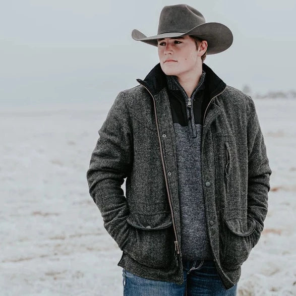 STS Ranchwear Men's Smitty Wool Jacket- Black Rugged Men's Outdoor 