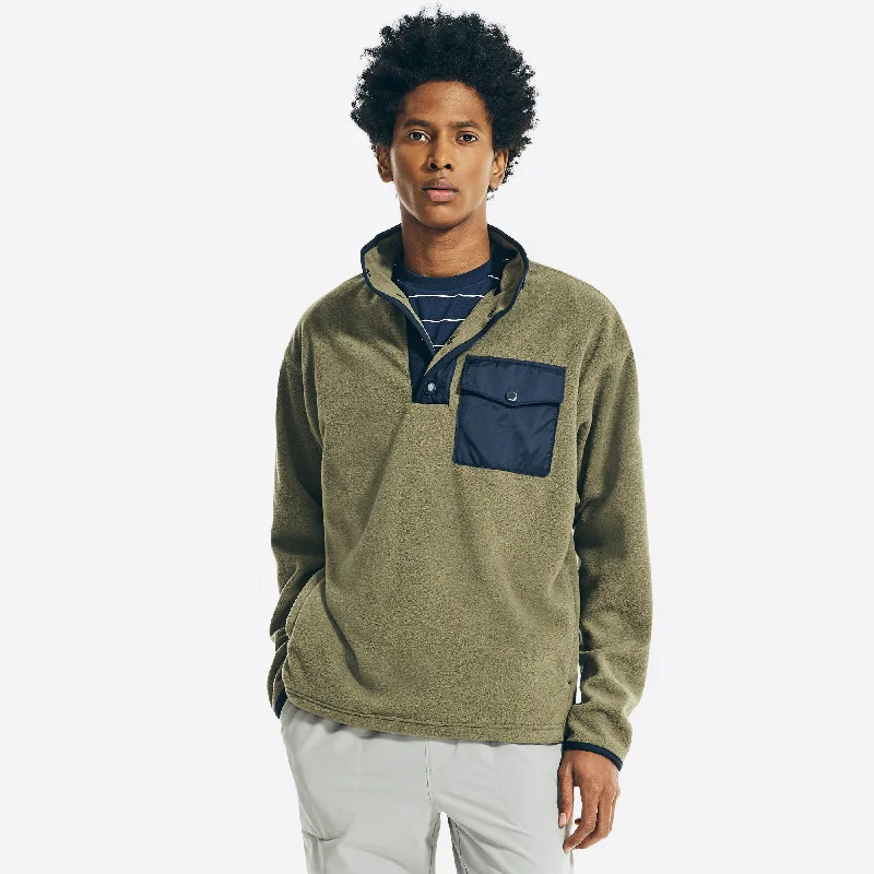 Nautica Mens Snap-Button Pocket Nautex Fleece Relaxed Men's Australian 