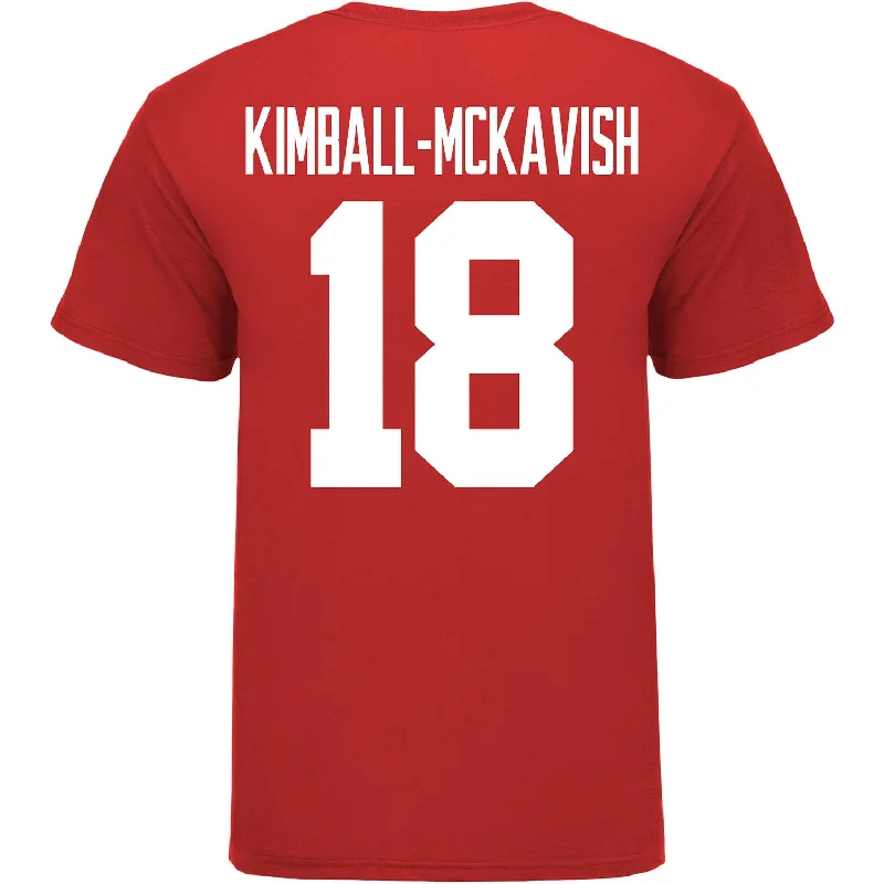 Ohio State Buckeyes Women's Lacrosse Student Athlete #18 Amani Kimball-McKavish T-Shirt Sleek Men's Contemporary Ohio State Buckeyes Women's Lacrosse Student Athlete #18 Amani Kimball-McKavish T-Shirt Sleek Men's Contemporary