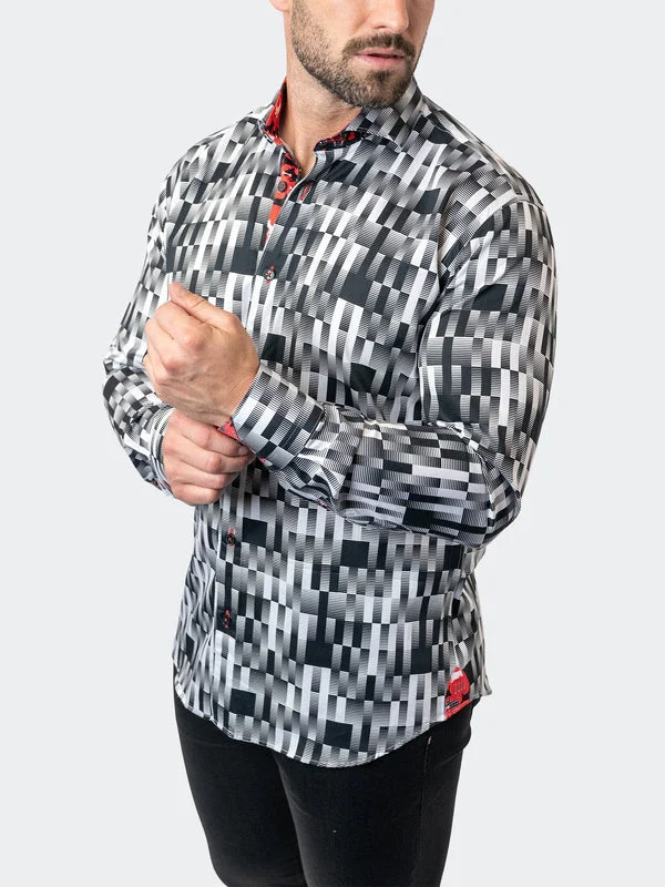Maceoo Stretch Shirt | Einstein WhiteNoise White Elegant Men's Formal 