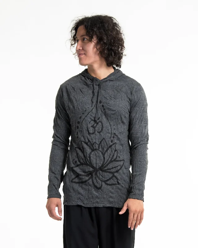 Unisex Lotus Om Hoodie in Black Hip Men's Urban