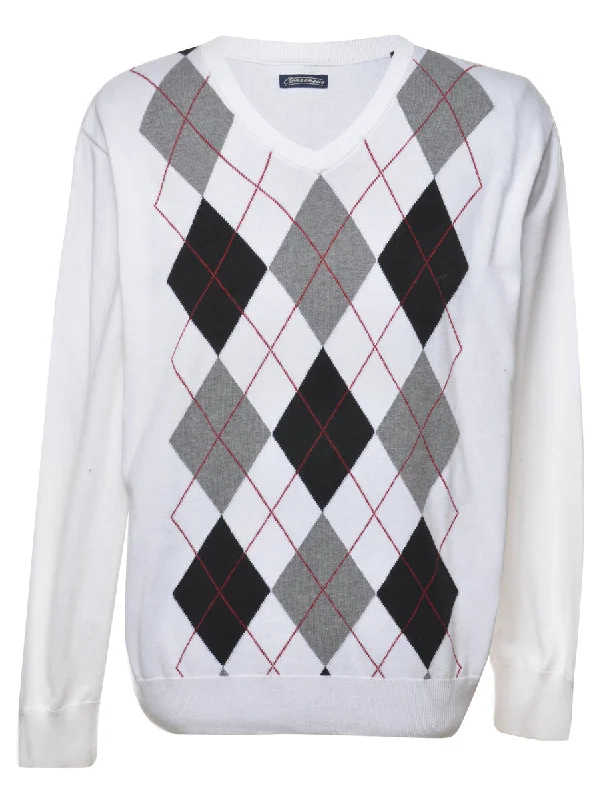 Argyle Jumper - L Confident Men's Power