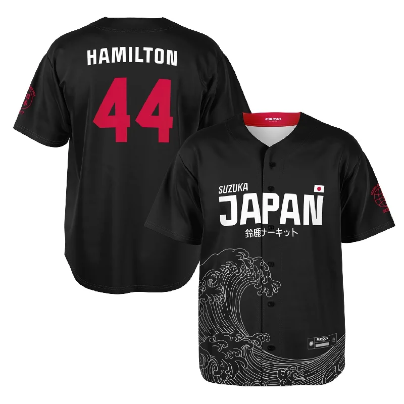 Hamilton - Carbon Black Suzuka "Great Wave" Jersey Bold Men's Animal