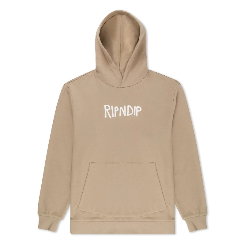 Ripndip Rubber Logo Hoodie (Sand) Unique Men's Upcycled