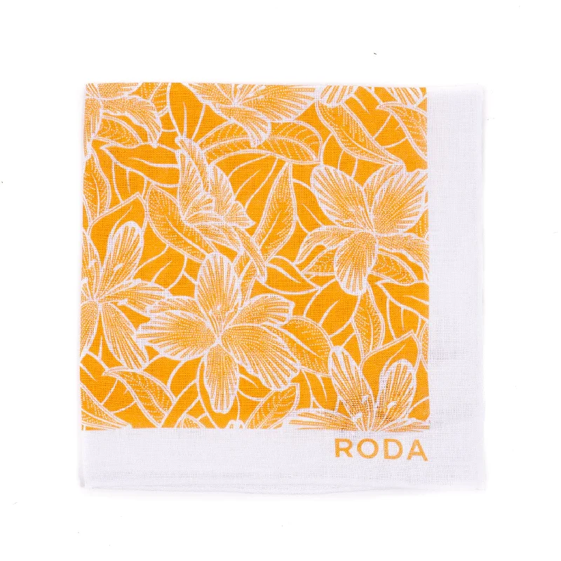 Roda Floral Print Linen Pocket Square Bohemian Men's Free