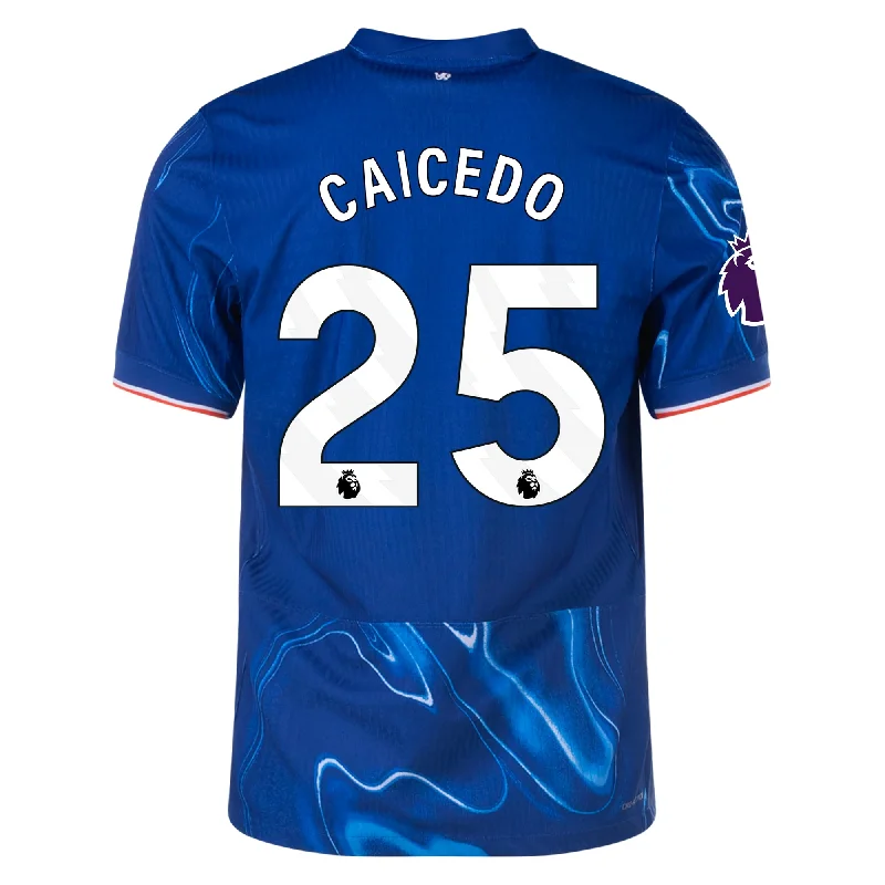 Nike Chelsea Authentic Moises Caicedo Home Jersey w/ EPL Patch 24/25 (Rush Blue/Team Orange) Sleek Men's Metallic Nike Chelsea Authentic Moises Caicedo Home Jersey w/ EPL Patch 24/25 (Rush Blue/Team Orange) Sleek Men's Metallic