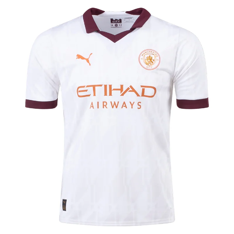 Puma Manchester City Away Jersey 23/24 (Puma White/Aubergine) Gym