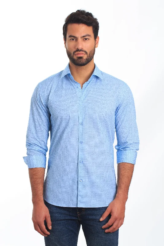 Light Blue Long Sleeve Shirt T-6849 Laid