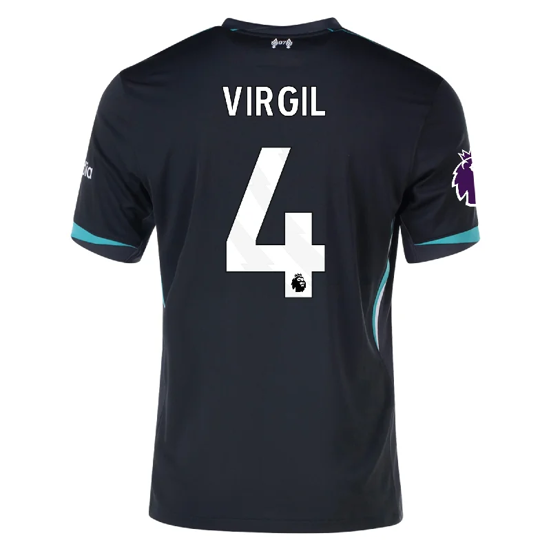 Nike Liverpool Virgil Van Dijk Away Jersey w/ EPL Patch 24/25 (Night Forest/Washed Teal) Traditional Men's Country Nike Liverpool Virgil Van Dijk Away Jersey w/ EPL Patch 24/25 (Night Forest/Washed Teal) Traditional Men's Country