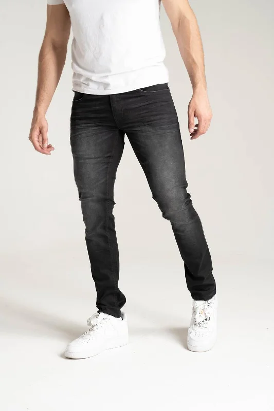 Solutus Premium Stretch Jeans with 3D Crinkle (Black Ash) Dapper Men's Bow