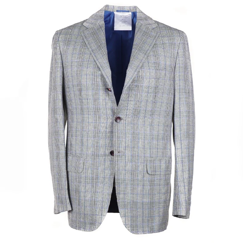 Kiton Cashmere Silk and Linen Sport Coat Bold Men's Animal