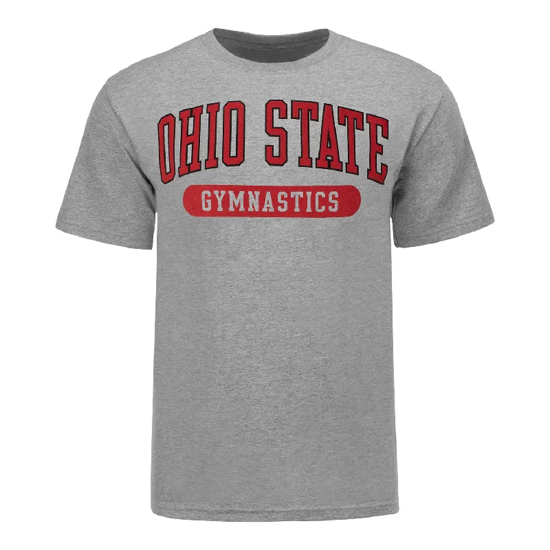 Ohio State Buckeyes Gymnastics Gray T-Shirt Laid