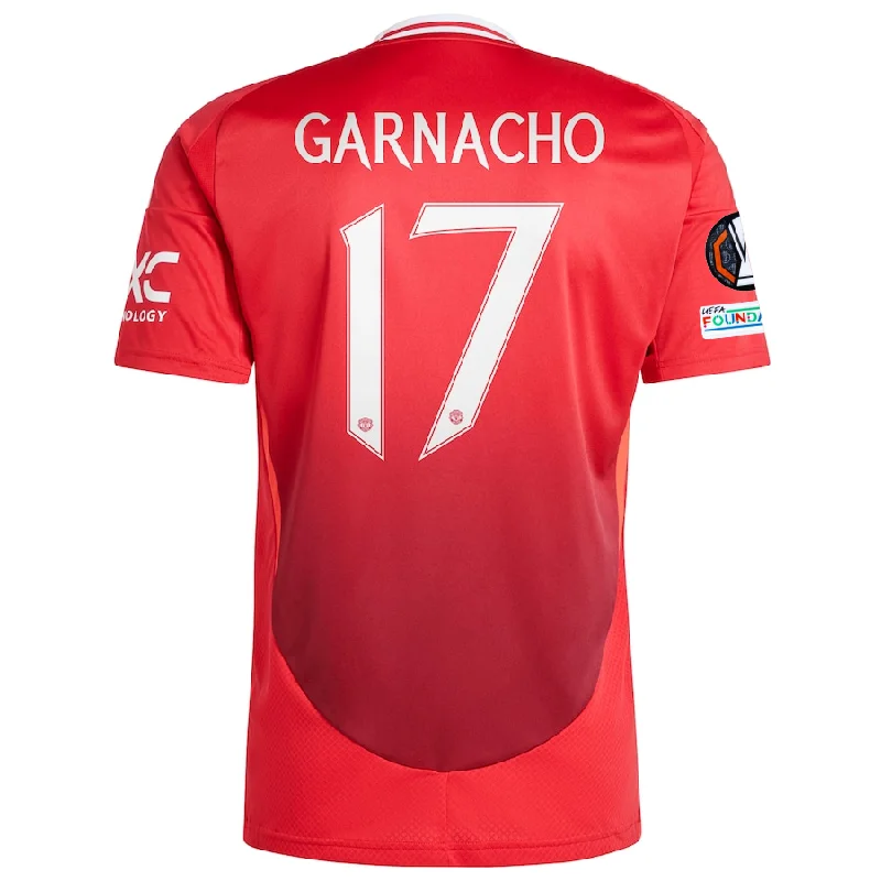 adidas Manchester United Alejandro Garnacho Home Jersey w/ Europa League Patches 24/25 (MUFC Red) Preppy Men's College adidas Manchester United Alejandro Garnacho Home Jersey w/ Europa League Patches 24/25 (MUFC Red) Preppy Men's College