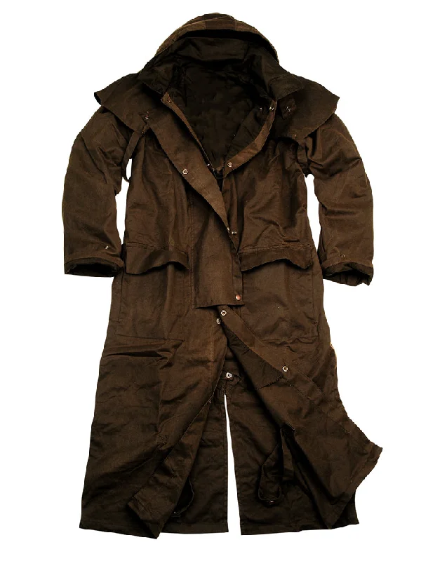 Hooded Storm Coat in Brown Sleek Men's Metallic