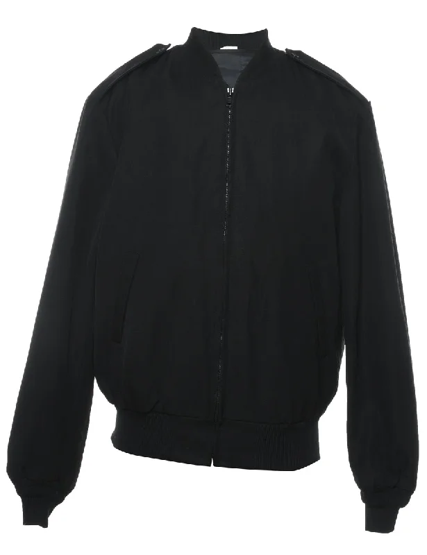 Black Bomber Jacket - M Refined Men's European