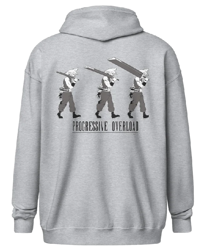 "Progressive Overload" Zip Hoodie Trendy Men's Scandinavian