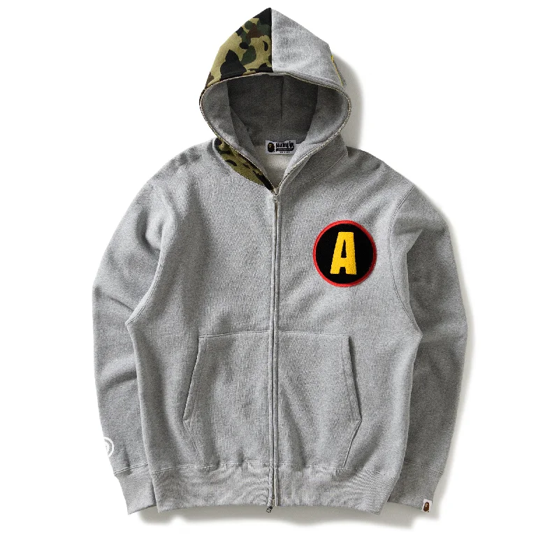 A Bathing Ape Shadow Bape Relaxed Fit Hoodie - Grey Monochromatic All