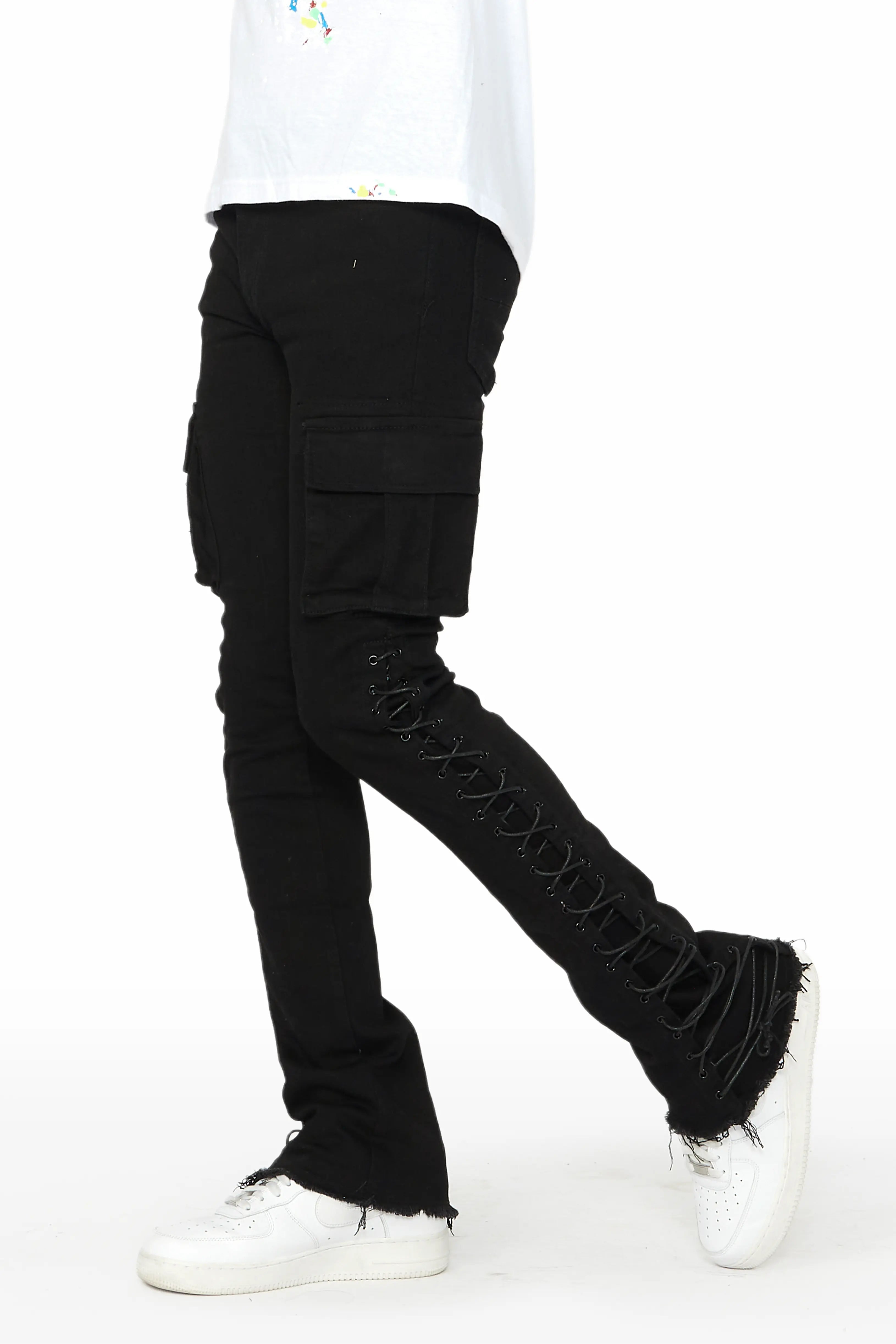 Ronoh Black Stacked Flare Jean Earthy Men's Sustainable 