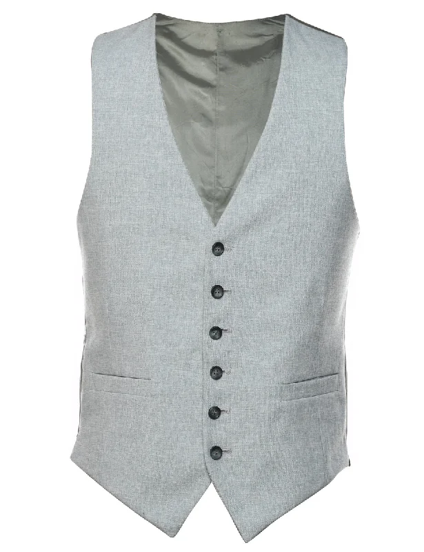 Classic Light Grey Waistcoat - M Preppy Men's College