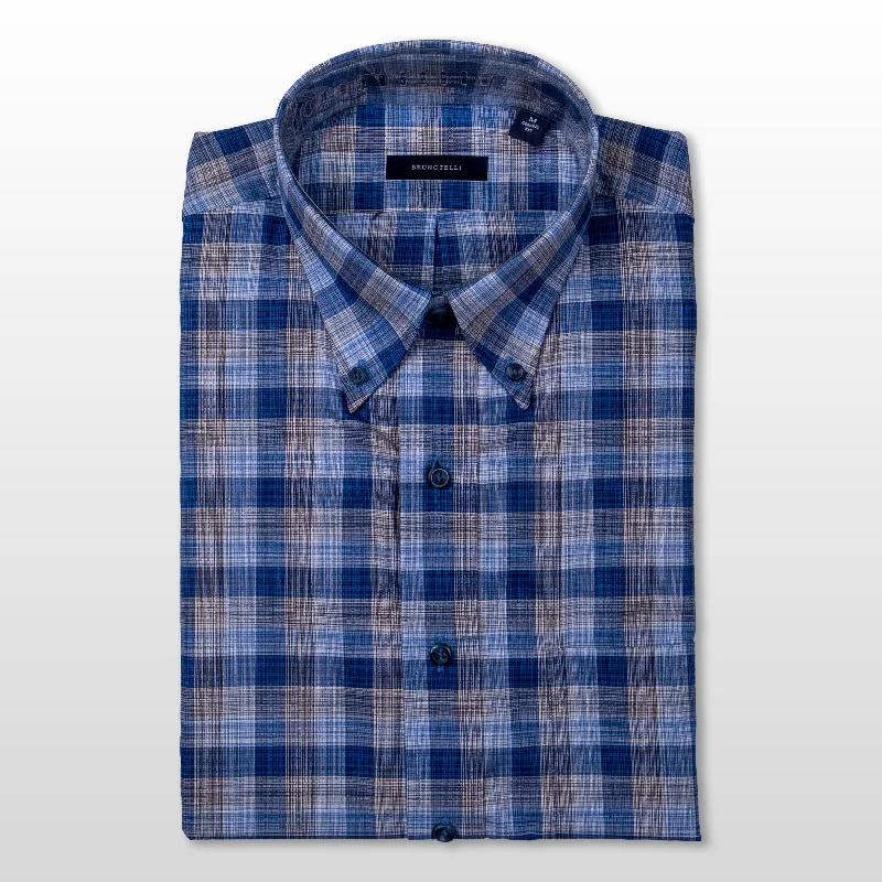 BUNOTELLI BLUE PLD SHIRT Dapper Men's Bow