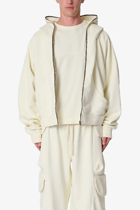 Full Zip Hoodie - Off White Classic Men's Pin