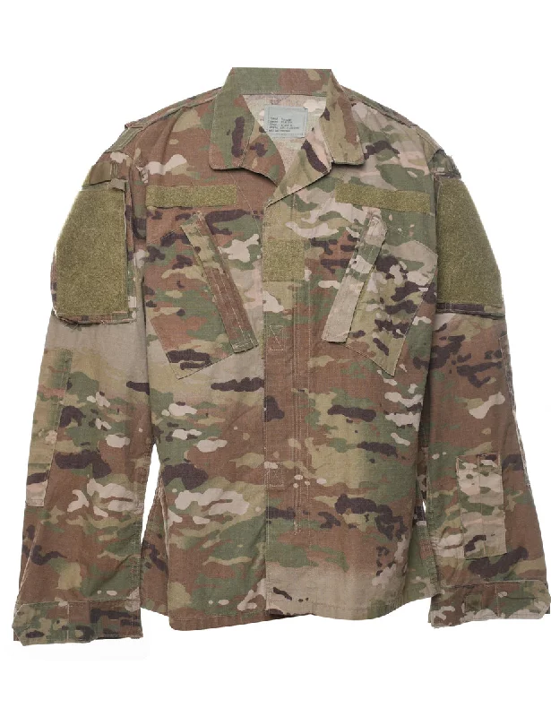 Camouflage Print Military Shirt - S Sharp Men's Italian