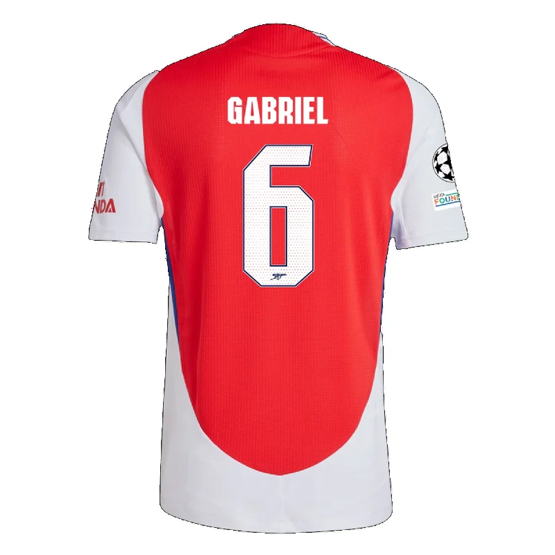 adidas Arsenal Authentic Gabriel Magalhães Home Jersey w/ Champions League Patches 24/25 (Better Scarlet/White) Confident Men's Power adidas Arsenal Authentic Gabriel Magalhães Home Jersey w/ Champions League Patches 24/25 (Better Scarlet/White) Confident Men's Power