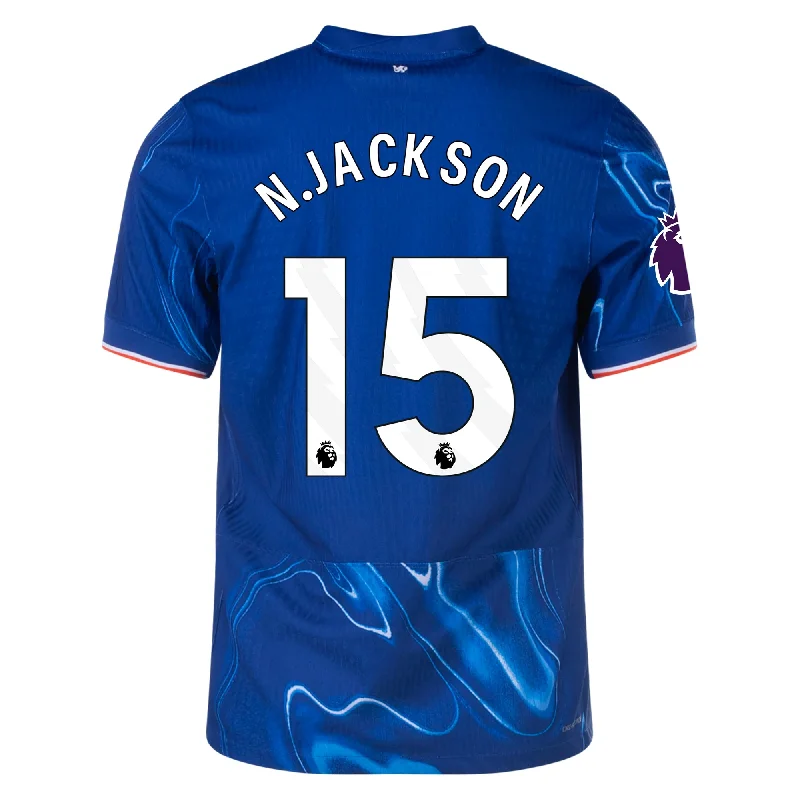 Nike Chelsea Authentic Nicholas Jackson Home Jersey w/ EPL Patch 24/25 (Rush Blue/Team Orange) Modern Men's Geometric