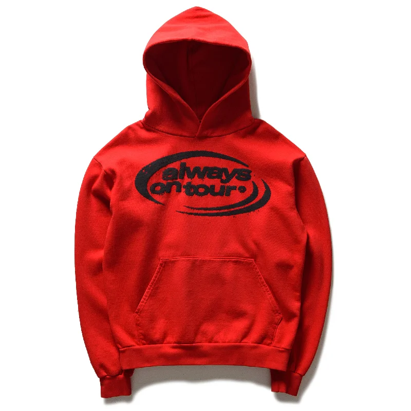 Always On Tour Spinner Hoodie - Red Masculine Men's Thick