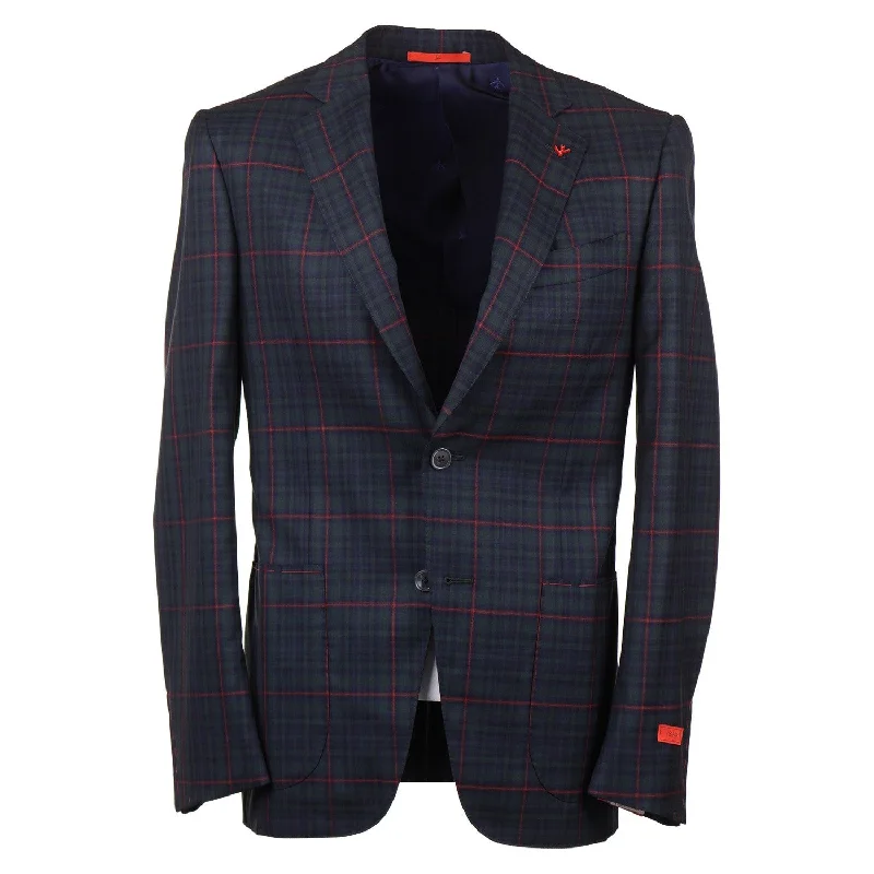 Isaia Layered Check Super 140s Wool Sport Coat Refined Men's Classic 