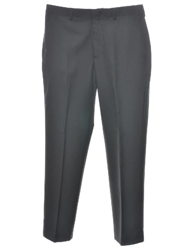 Classic Dark Grey Suit Trousers - W34 L32 Refined Men's Velvet