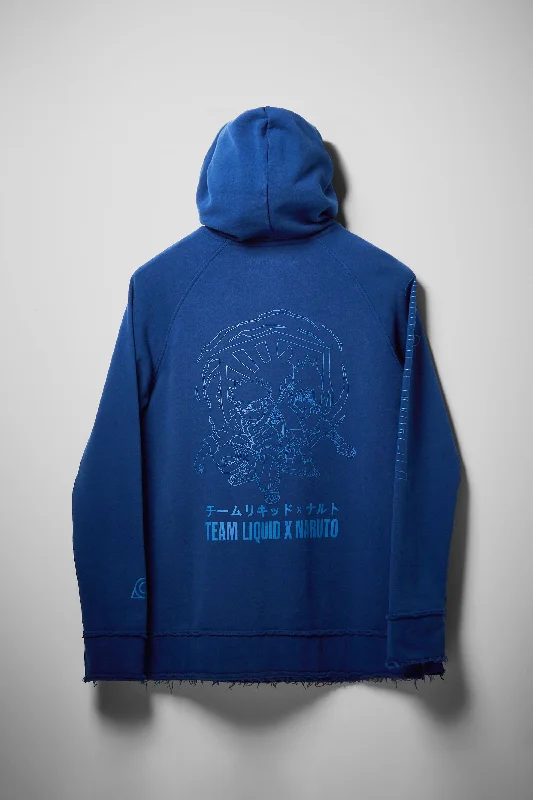 LIQUID X NARUTO 20Y FRAYED PULLOVER FRIENDSHIP HOODIE Cool Men's Skate