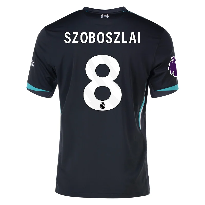 Nike Liverpool Dominik Szoboszlai Away Jersey w/ EPL Patch 24/25 (Night Forest/Washed Teal) Sharp Men's Italian Nike Liverpool Dominik Szoboszlai Away Jersey w/ EPL Patch 24/25 (Night Forest/Washed Teal) Sharp Men's Italian