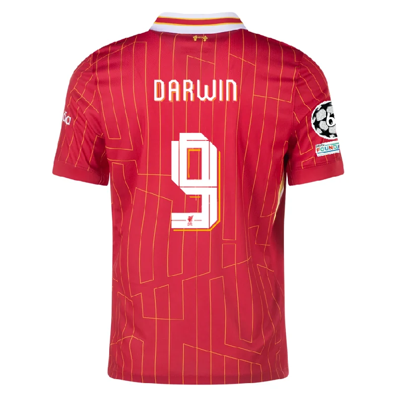 Nike Liverpool Darwin Nunez Home Jersey w/ Champions League Patches 24/25 (Gym Red/Chrome Yellow) Dapper Men's Bow Nike Liverpool Darwin Nunez Home Jersey w/ Champions League Patches 24/25 (Gym Red/Chrome Yellow) Dapper Men's Bow