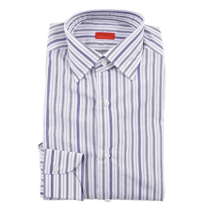 Isaia Modern 'Mix Fit' Cotton Dress Shirt Sleek Men's Metallic