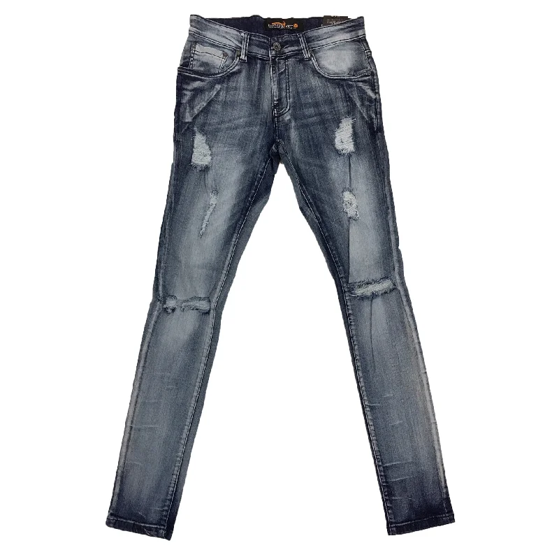 Copper Rivet Medium Sand Blue Ripped Jean Refined Men's Hand