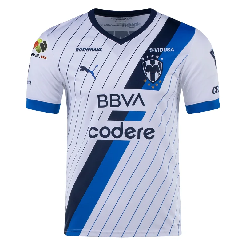 Puma Monterrey Authentic Away Jersey w/ Liga MX Patch 23/24 (Puma White) Unique Men's Patch Puma Monterrey Authentic Away Jersey w/ Liga MX Patch 23/24 (Puma White) Unique Men's Patch