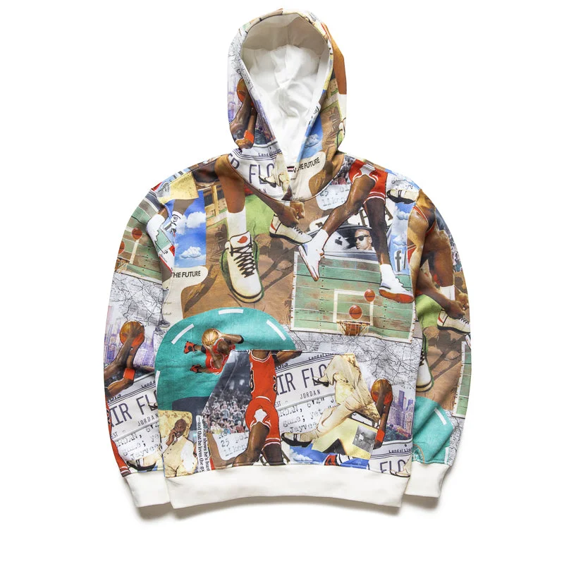 Jordan Brooklyn Fleece Printed Hoodie - Sail/Sail Tailored