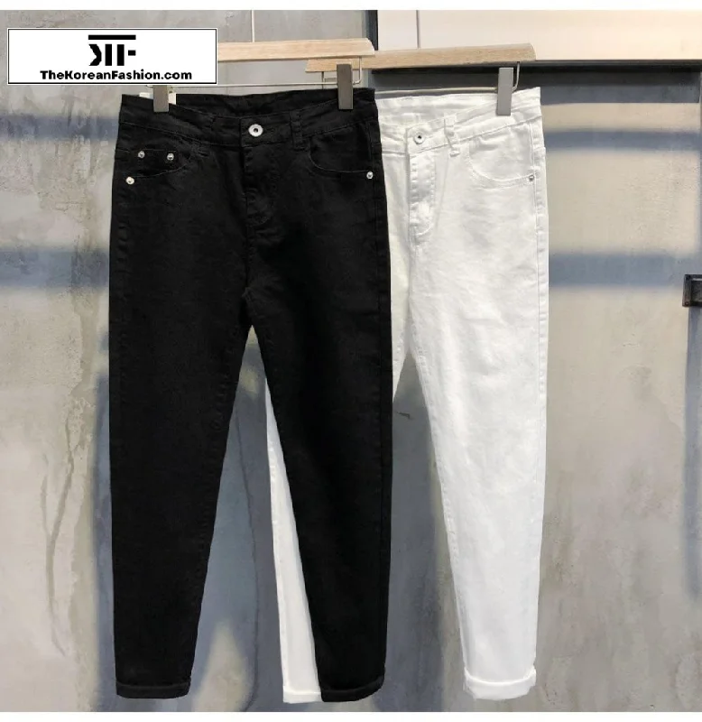 Stretch Elastic Slim Jeans Sophisticated Men's 